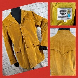 VTG Pioneer Wear Cowboy Yoke Western Men's 42 Blazer Corduroy Jacket Made In USA